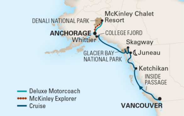 Cruise Alaska route